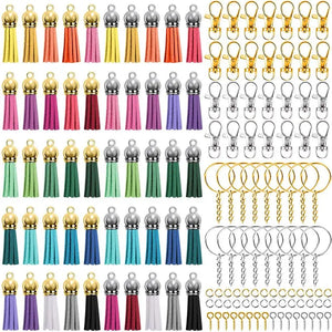 350Pcs/Set Alloy Key Chains Tassel Bulk Key Rings Keyrings