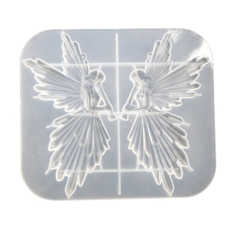 Resin Casting Mold Playing the Flute Angel Girl Mirror Silicone Mould