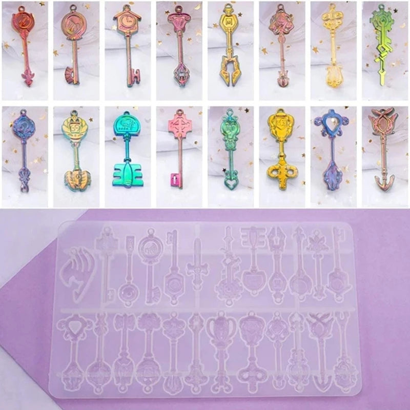 DIY Crafts Moulds Clay Mold Hand-Making Accessories Key Shaped Keychain Decor