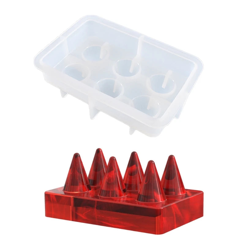 DIY Crafts Rings Cone Display Stand Epoxy Resin Mold Storage