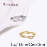 DIY Square Shape Zircon Earring Clasp Hook 18K Plated