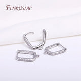 DIY Square Shape Zircon Earring Clasp Hook 18K Plated