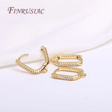 DIY Square Shape Zircon Earring Clasp Hook 18K Plated