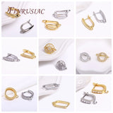 DIY Square Shape Zircon Earring Clasp Hook 18K Plated