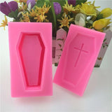 3D Cross Coffin Skeleton Skull Silicone Mold for Resin Art Craft