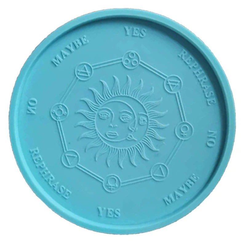 Creative Symbol Coaster Silicone Mold Eco-Friendly Sturdy Round Mold for Casting