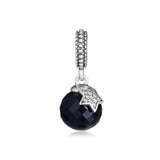 Crystal Dangle Beads for Europe Charms Bracelet 925 Sterling Silver Jewelry