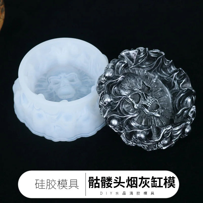 Skull Ashtray Mold High Mirror Silicone Resin Mold