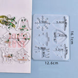 DIY Crystal Epoxy Mold 6-cell Christmas Snowflake Elk Pendant Keychain Set