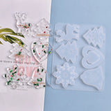 DIY Crystal Epoxy Mold 6-cell Christmas Snowflake Elk Pendant Keychain Set