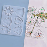 DIY Crystal Epoxy Mold 6-cell Christmas Snowflake Elk Pendant Keychain Set