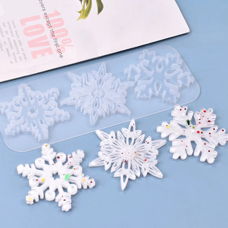 Christmas Snowflakes Hanging Pendant Silicone Mold