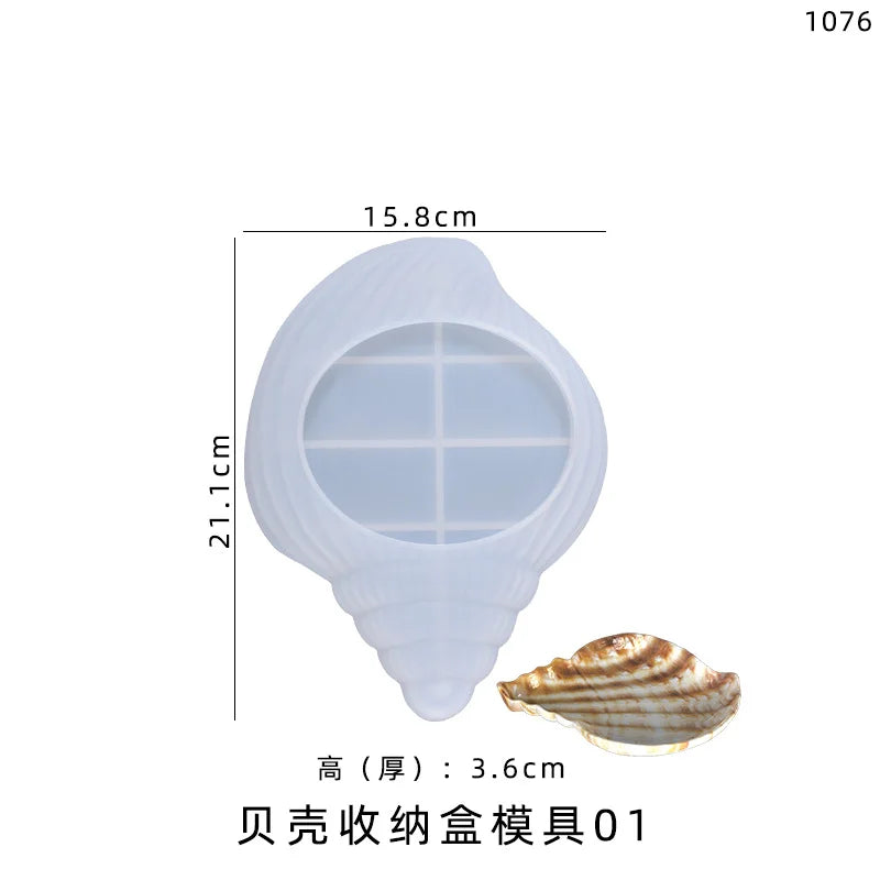 Crystal Epoxy Mold Conch Storage Tray Silicone Mold
