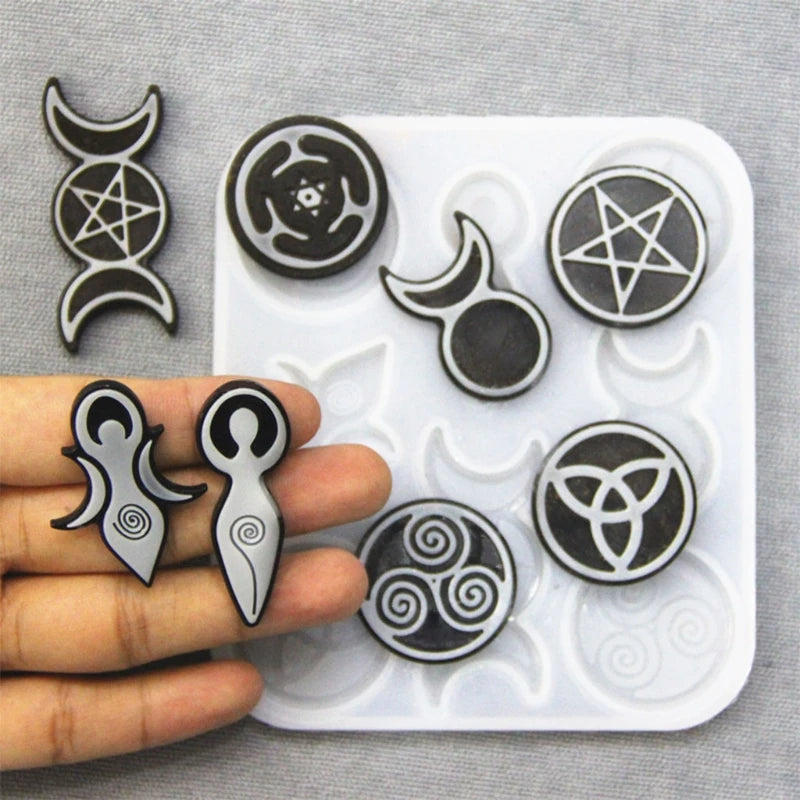 DIY Crystal Epoxy Mold Goddess Totem Pendant Mould Silicone Molds Craft Pendants