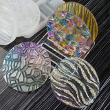 DIY Crystal Epoxy Mold Wave Diamond Bottom Coaster Round Storage Box Tray