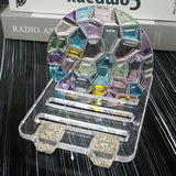 DIY Crystal Epoxy Mold Wave Diamond Bottom Coaster Round Storage Box Tray