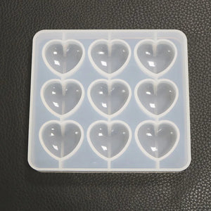 DIY Crystal Epoxy Resin Mold 9 Hole Pendant Love Mirror Silicone Mold