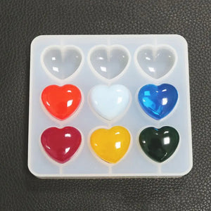 DIY Crystal Epoxy Resin Mold 9 Hole Pendant Love Mirror Silicone Mold