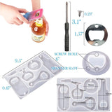 Crystal Epoxy Resin Mold Beer Spanner Bottle Opener Silicone Mold