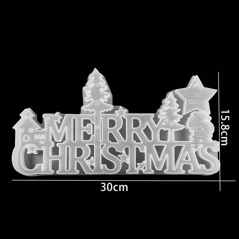DIY Crystal Epoxy Resin Mold Christmas Santa Letters Decoration
