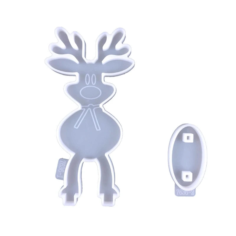 DIY Crystal Epoxy Resin Mold Christmas Elk Desktop Ornament