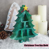 Crystal Epoxy Resin Mold Christmas Tree Storage Box Jewelry Box Silicone Mold