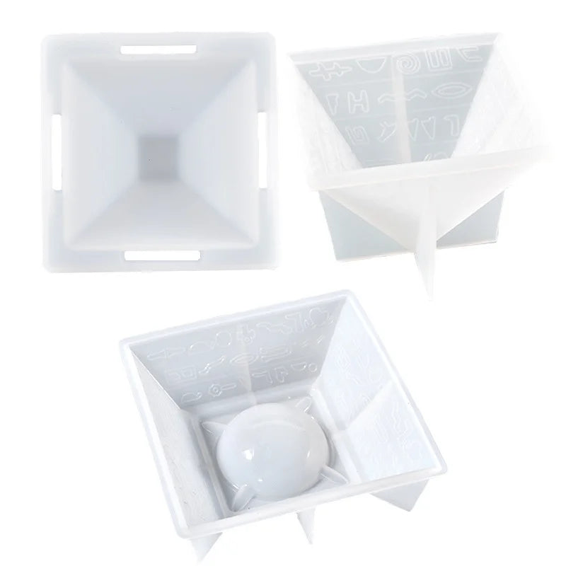 DIY Crystal Epoxy Resin Mold Pyramid Ashtray Silicone Mold