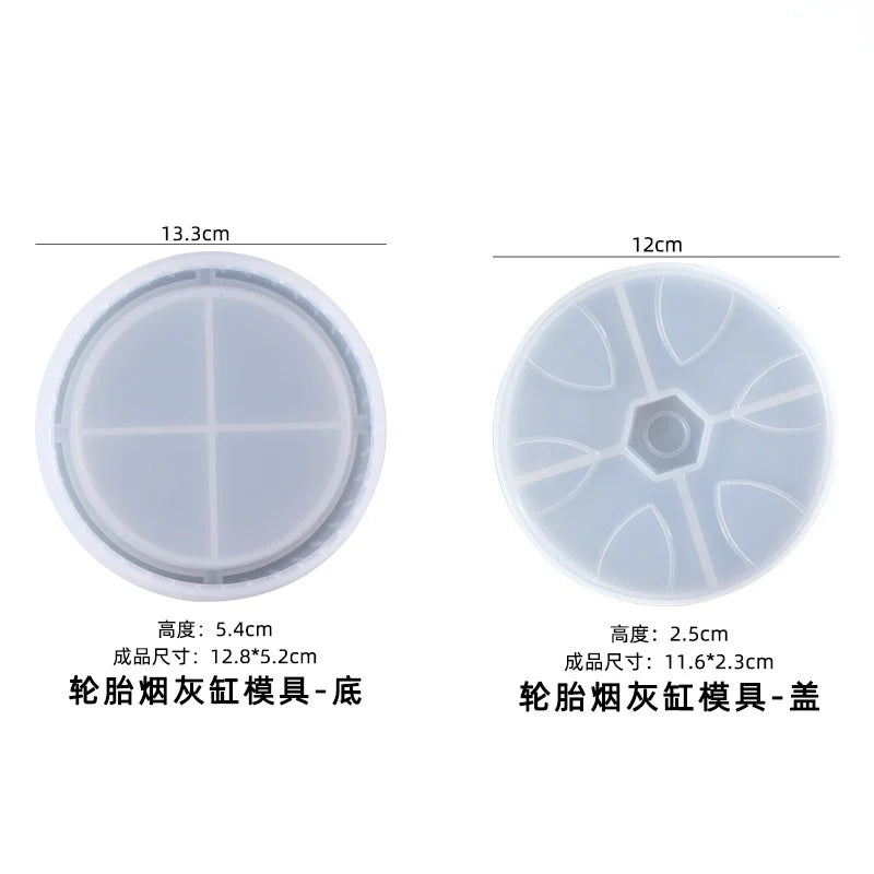 DIY Crystal Epoxy Resin Mold Tire Ashtray Silicone Mold