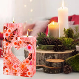 Crystal Epoxy Resin Mold Cuboid Love Candle Holder Silicone Mould