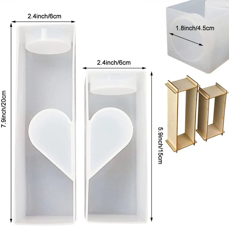 Crystal Epoxy Resin Mold Candle Holder Silicone Mould