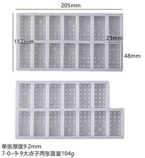 DIY Crystal Epoxy Resin Mold Dominoes Mirror Silicone Mold