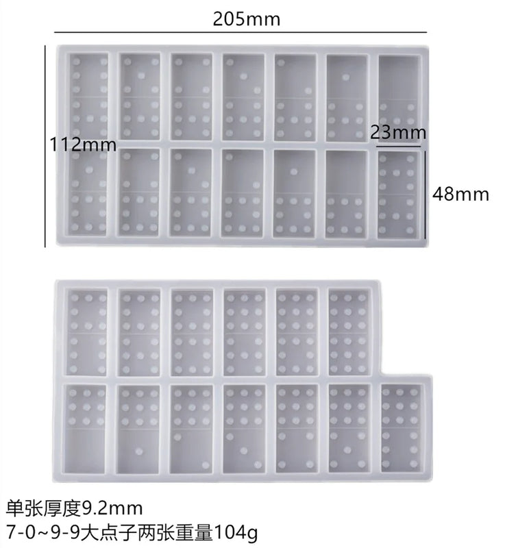 DIY Crystal Epoxy Resin Mold Dominoes Mirror Silicone Mold