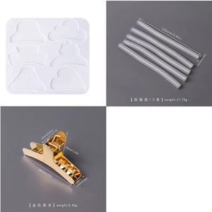 Crystal Epoxy Resin Mold Hairpin Jewelry Ornaments Mirror Silicone Mold