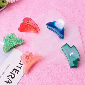Crystal Epoxy Resin Mold Hairpin Jewelry Ornaments Mirror Silicone Mold