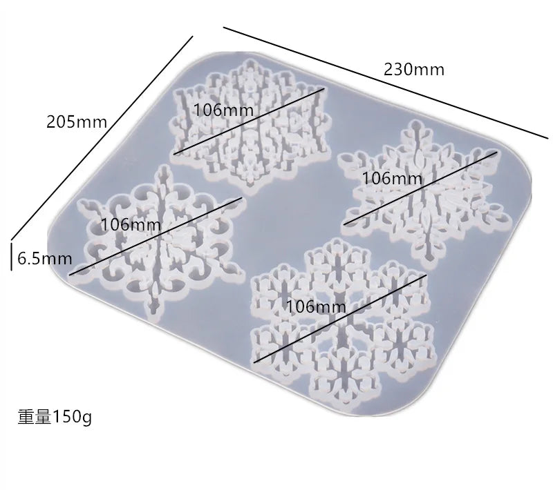 Snowflake Petal Lace Coaster Silicone Mold