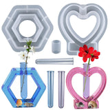 DIY Crystal Epoxy Resin Mold Hexagonal Love Flower Test Tube Silicone Mold