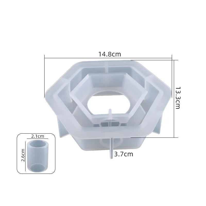 DIY Crystal Epoxy Resin Mold Hexagonal Love Flower Test Tube Silicone Mold