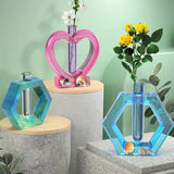 DIY Crystal Epoxy Resin Mold Hexagonal Love Flower Test Tube Silicone Mold