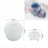 DIY Crystal Epoxy Resin Mold Jar with Lid Candy Jewelry Storage Box Mold