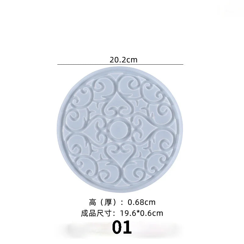 Flower Pattern Coaster Silicone Mold Jewelry Mold DIY