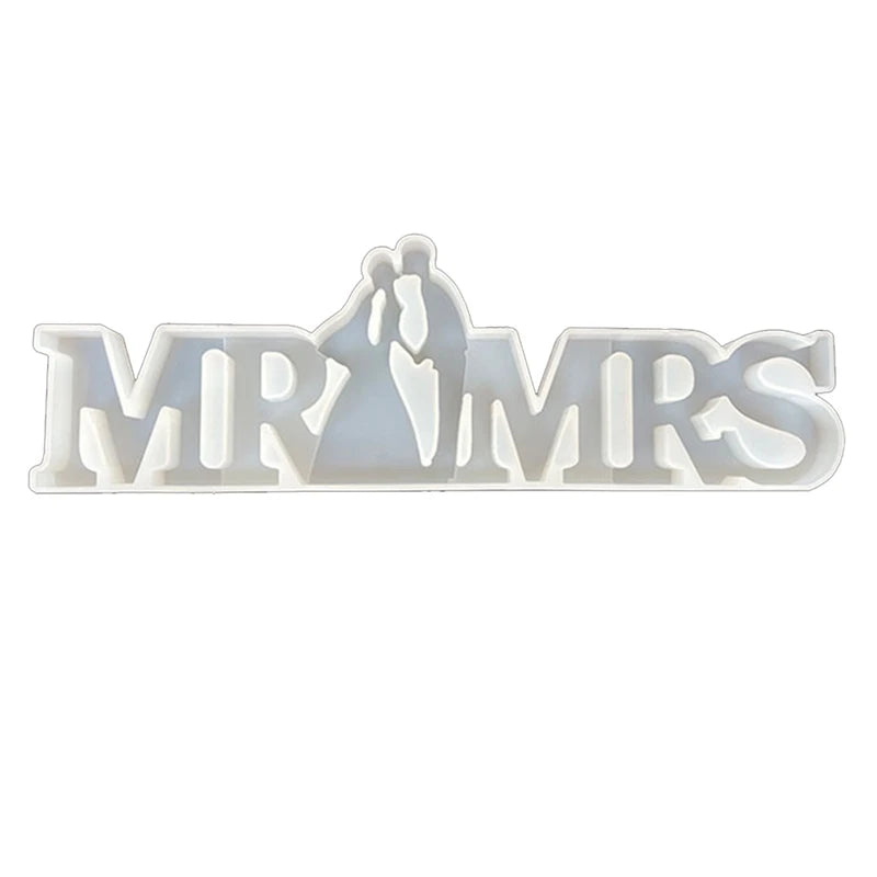 DIY Crystal Epoxy Resin Mold MR&MRS Wedding Props Bride And Groom