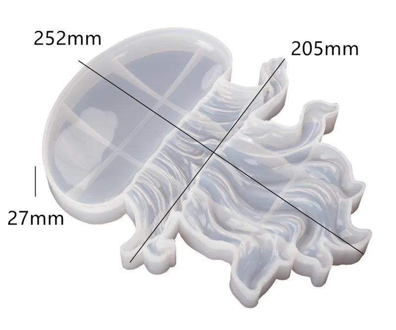 DIY Crystal Epoxy Resin Mold Mirror Sea Life Jellyfish Silicone Mold