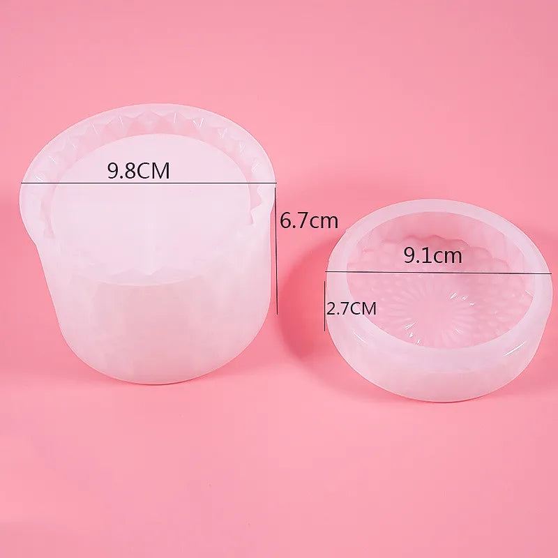 DIY Crystal Epoxy Resin Mold Mirror Storage Box Silicone Mold