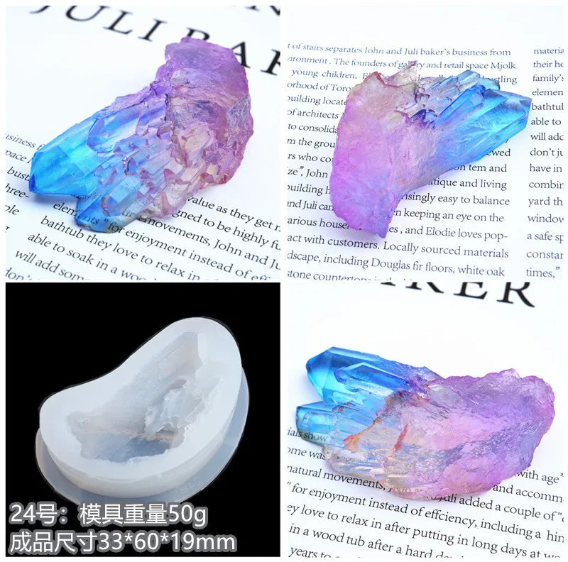 Crystal Epoxy Resin Mold Ore Spar Crystal Cluster Mirror Silicone Mold
