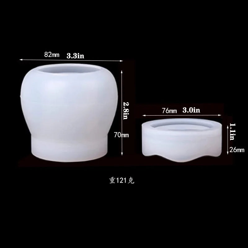 Crystal Epoxy Resin Mold Pudding Cup Storage Box with Lid
