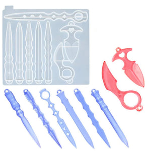 Crystal Epoxy Resin Mold Self Defense Keychain Silicone Mold