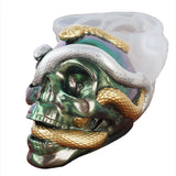 Crystal Epoxy Resin Mold Skull Snake Head Double Snake Mirror Silicone Mold