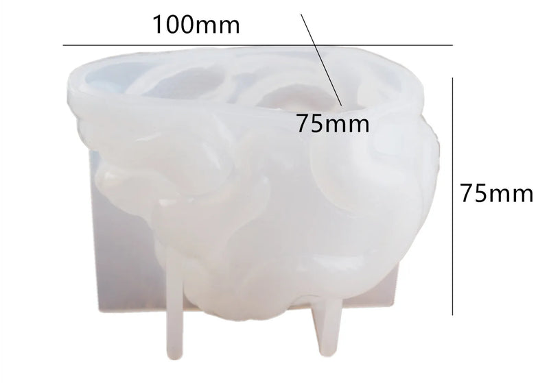 Crystal Epoxy Resin Mold Skull Snake Head Double Snake Mirror Silicone Mold