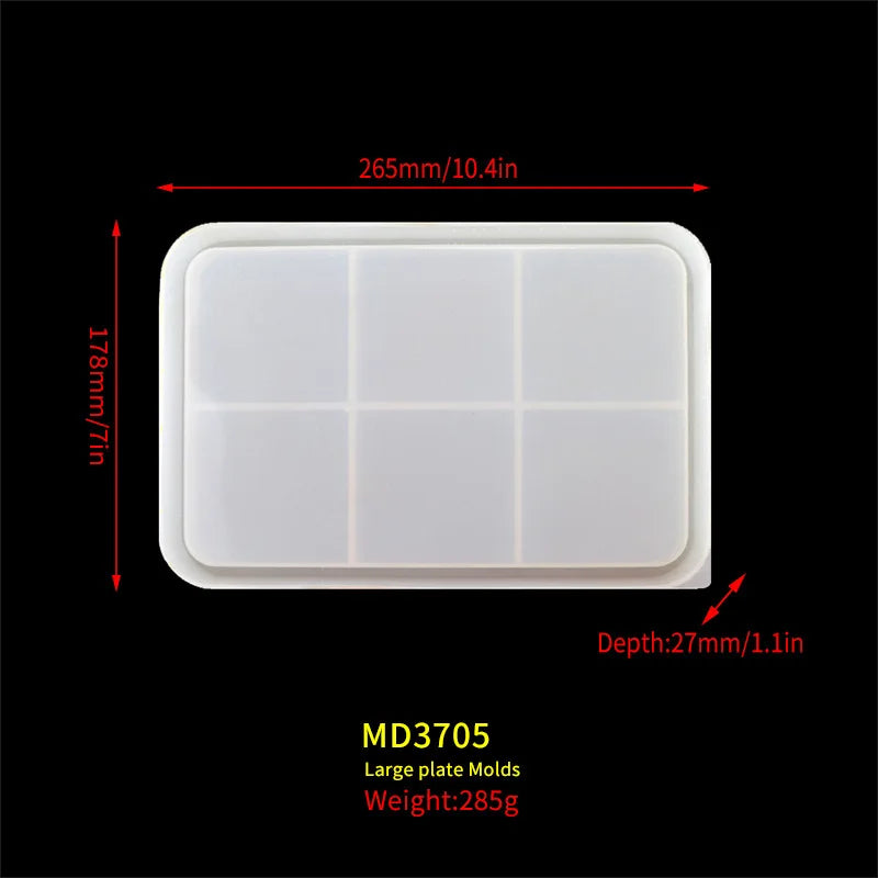 DIY Square Resin Mold Tray Large Size Silicone Mould