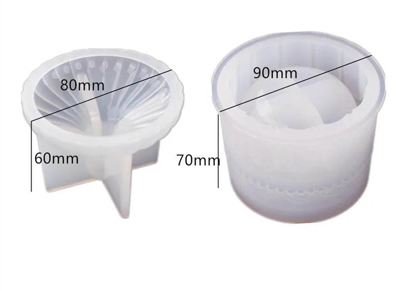 Crystal Epoxy Resin Mold Storage Box Makeup Jewelry Mirror Silicone Mold
